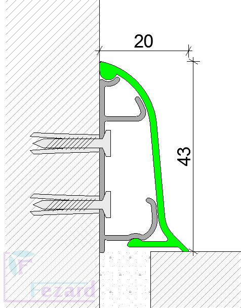 Алюминиевый плинтус Fezard ALP-C43