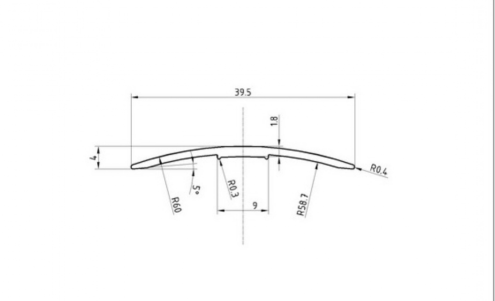 Порог-стык алюминиевый 39,5 мм