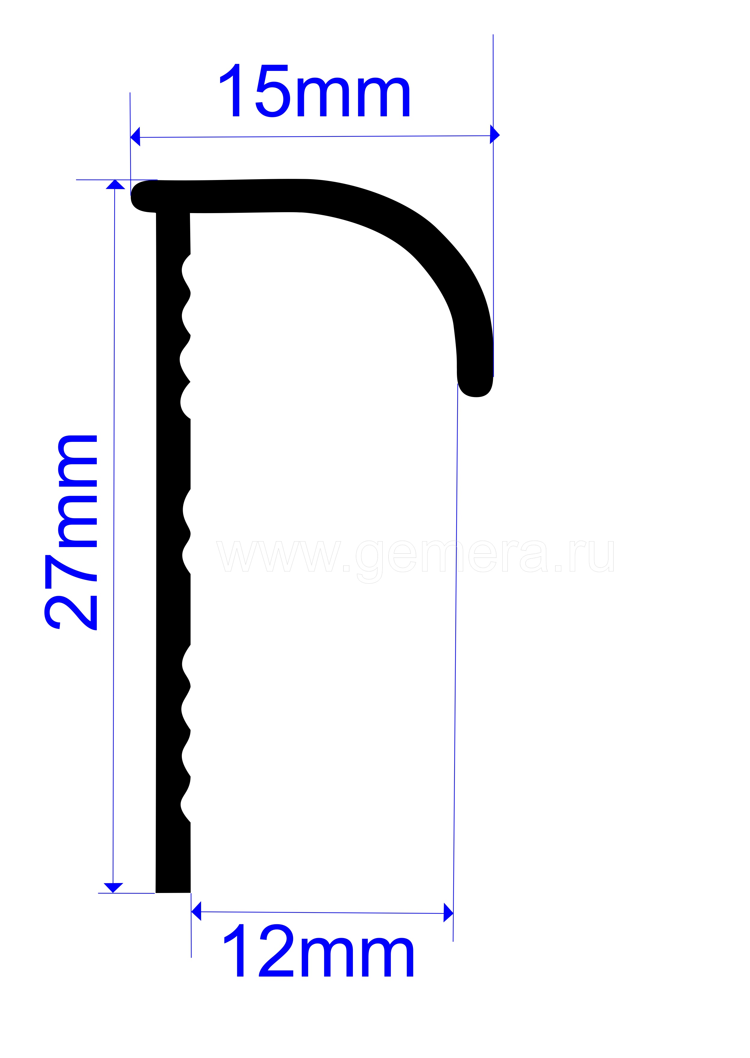 Угловая раскладка для кафельной плитки гибкая Butun AL-27-02