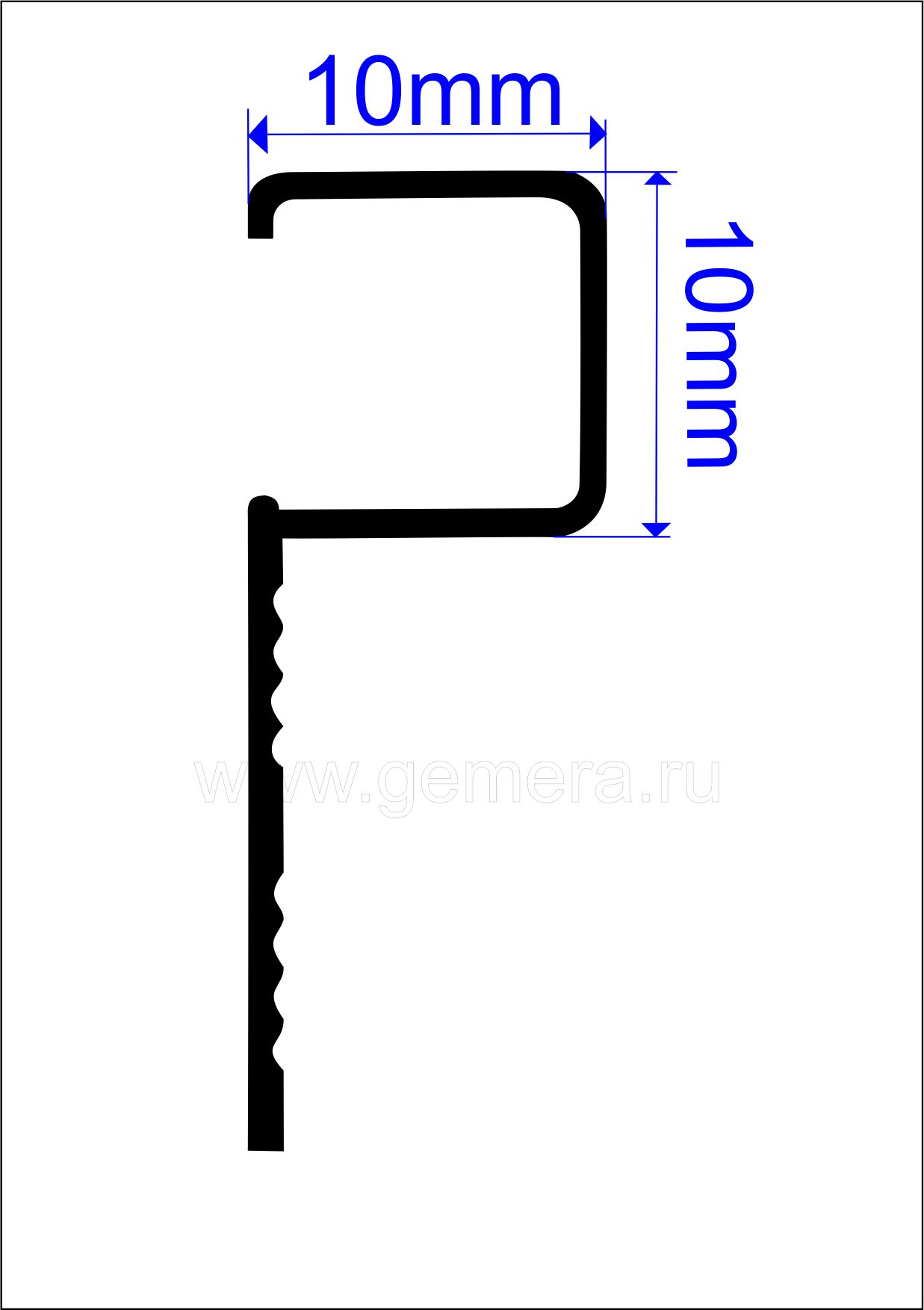 Профиль Р-образный для кафельной плитки внешний Butun AL-31-02