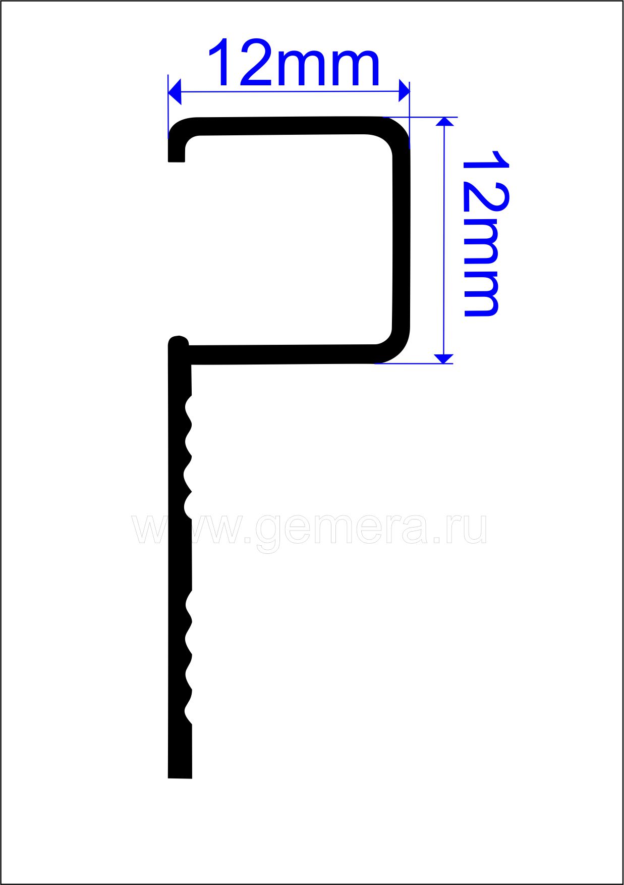 Профиль Р-образный для кафельной плитки внешний Butun AL-32-02