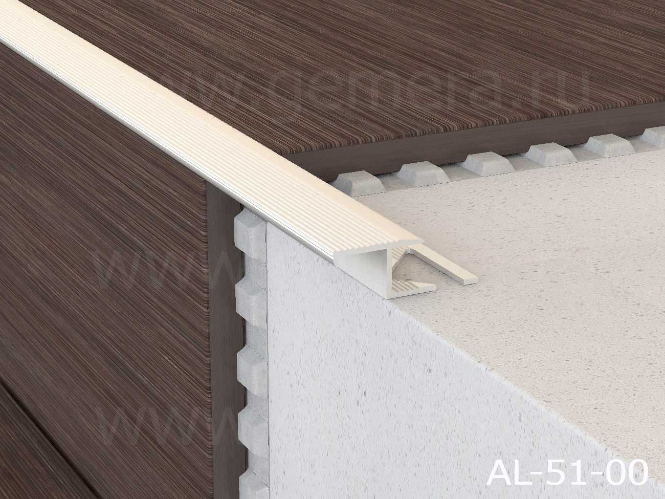 Профиль лестничный алюминиевый  Butun AL-51-02
