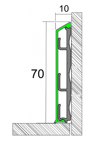 Алюминиевый плинтус Fezard ALP-C70