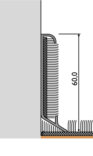 Алюминиевый плинтус под ковролин Fezard ALP-K60