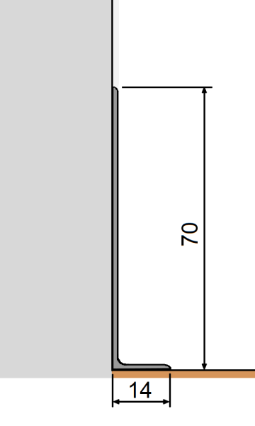 Алюминиевый плинтус Fezard ALP-L70x14
