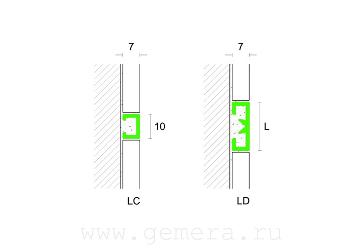 Алюминиевая вставка для кафельной плитки Fezard AL-U10