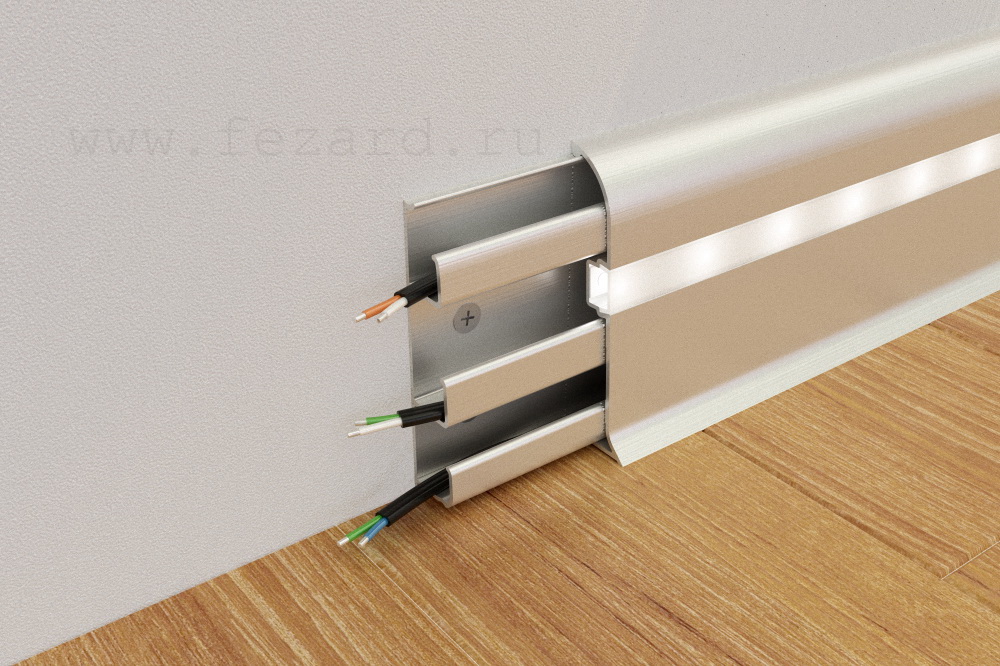 Алюминиевый плинтус Fezard ALP-C82-LED