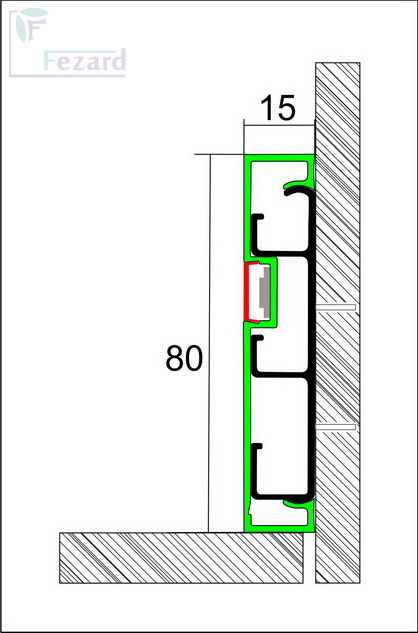 Алюминиевый плинтус Fezard ALP-G80-LF