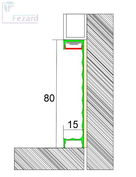 Алюминиевый плинтус Fezard ALP-G80-LI