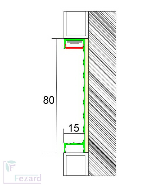 Алюминиевый плинтус Fezard ALP-G80-LI