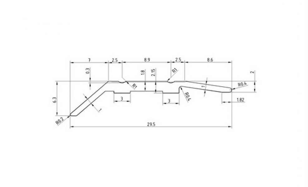 Порог на перепад 4 мм ширина 29,5 мм