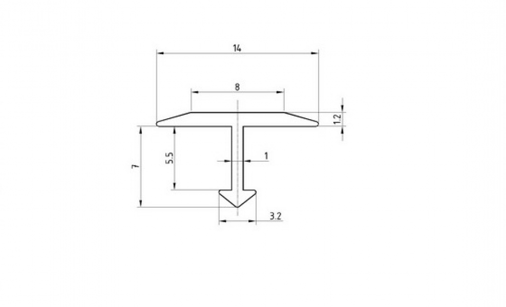 Порог стык Т-образный 14 мм
